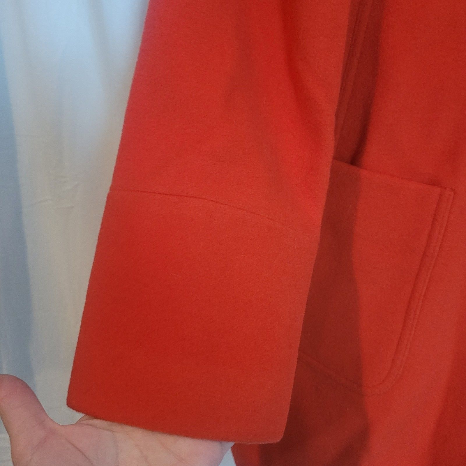 Moda International Wool Toggle Peacoat Women's Medium Orange Red Coat Y2k Nwot — image 7 of 8
